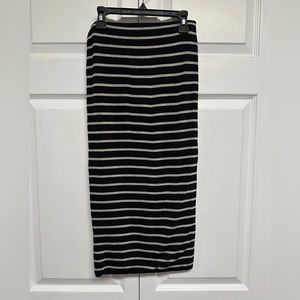 Philosophy Pin Straight Stripped black skirt